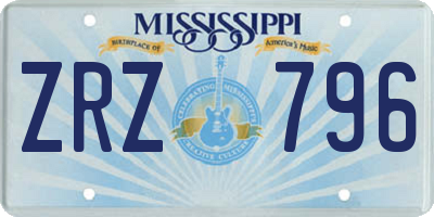 MS license plate ZRZ796