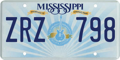 MS license plate ZRZ798