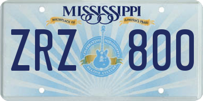 MS license plate ZRZ800