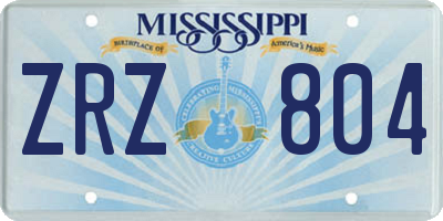 MS license plate ZRZ804