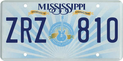 MS license plate ZRZ810