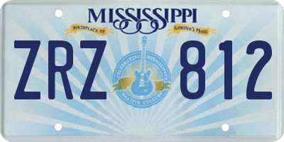 MS license plate ZRZ812