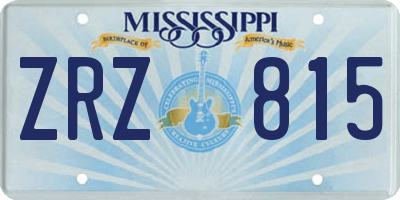 MS license plate ZRZ815