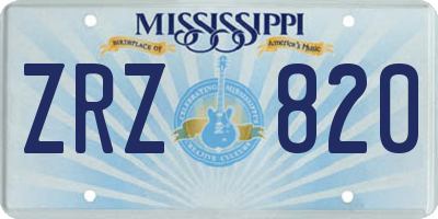 MS license plate ZRZ820