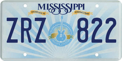 MS license plate ZRZ822