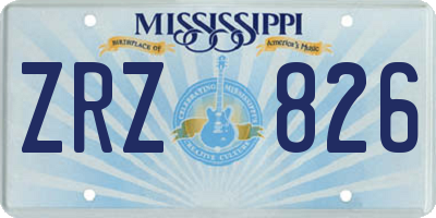 MS license plate ZRZ826