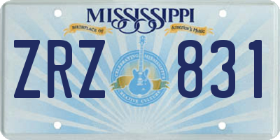 MS license plate ZRZ831