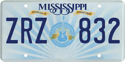 MS license plate ZRZ832