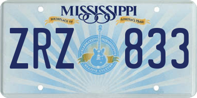MS license plate ZRZ833