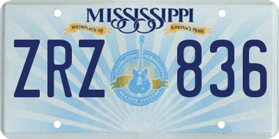 MS license plate ZRZ836