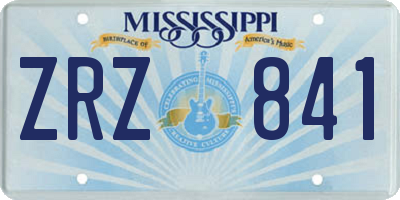 MS license plate ZRZ841