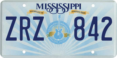 MS license plate ZRZ842