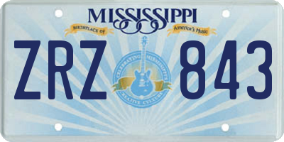 MS license plate ZRZ843