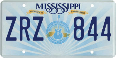 MS license plate ZRZ844