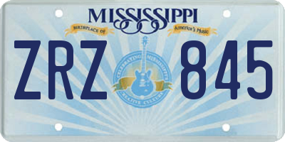 MS license plate ZRZ845