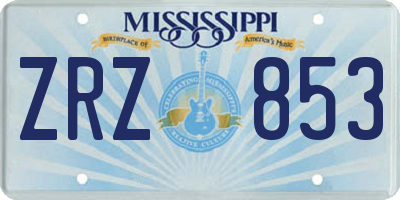 MS license plate ZRZ853