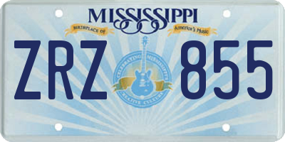 MS license plate ZRZ855