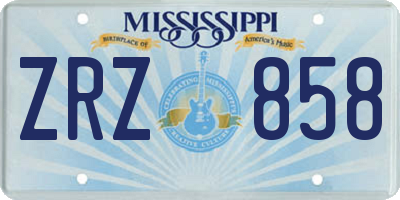 MS license plate ZRZ858