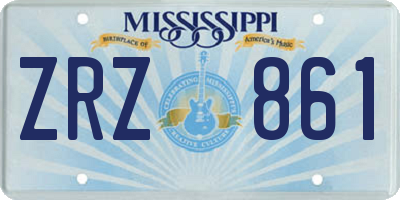 MS license plate ZRZ861