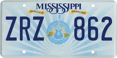 MS license plate ZRZ862