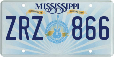 MS license plate ZRZ866