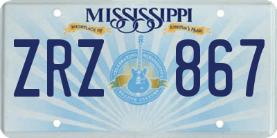 MS license plate ZRZ867