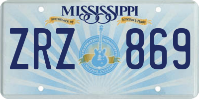 MS license plate ZRZ869