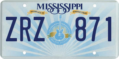 MS license plate ZRZ871