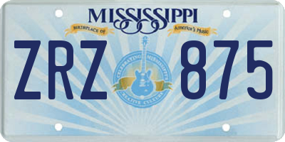 MS license plate ZRZ875