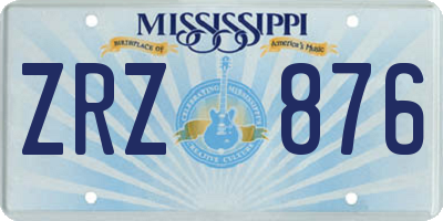MS license plate ZRZ876