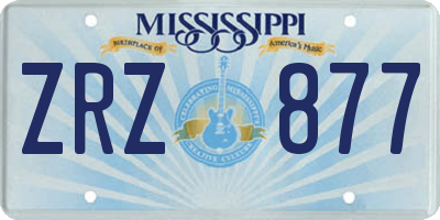 MS license plate ZRZ877