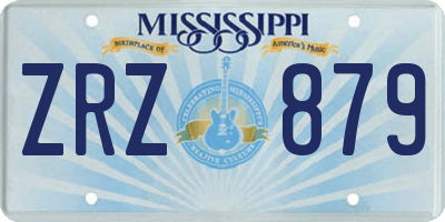 MS license plate ZRZ879