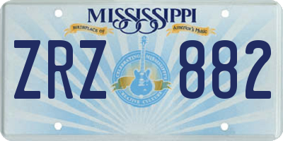 MS license plate ZRZ882