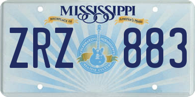 MS license plate ZRZ883