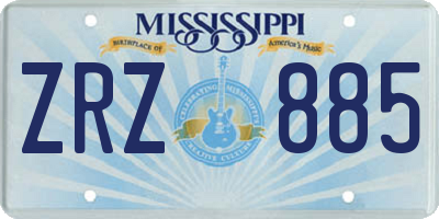 MS license plate ZRZ885