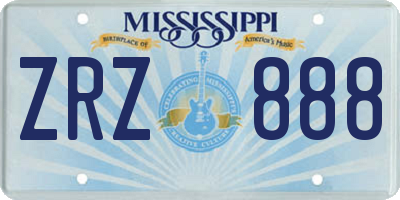 MS license plate ZRZ888