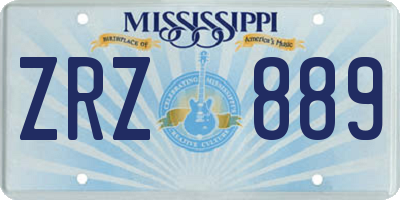 MS license plate ZRZ889