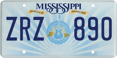 MS license plate ZRZ890