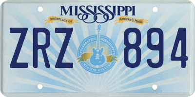 MS license plate ZRZ894