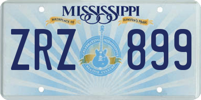 MS license plate ZRZ899