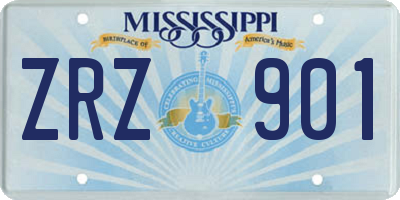 MS license plate ZRZ901