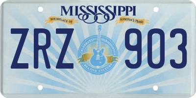 MS license plate ZRZ903