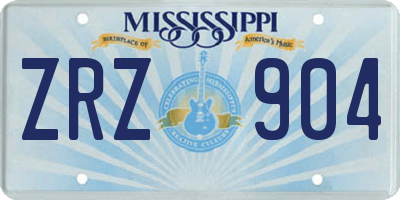 MS license plate ZRZ904