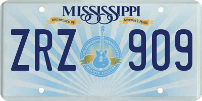 MS license plate ZRZ909