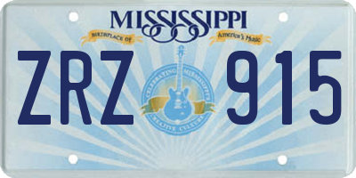 MS license plate ZRZ915