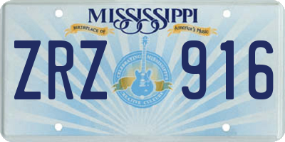 MS license plate ZRZ916