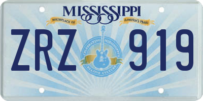 MS license plate ZRZ919