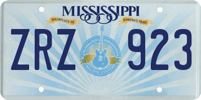 MS license plate ZRZ923