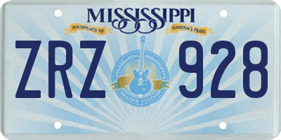 MS license plate ZRZ928