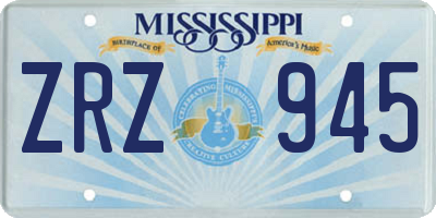 MS license plate ZRZ945